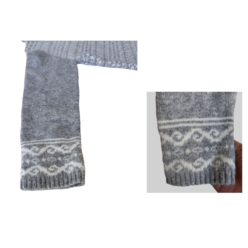 VTG Jillian Jones Turtleneck Sweater Medium Gray Lambswool Angora Snowfl… - Picture 6 of 12